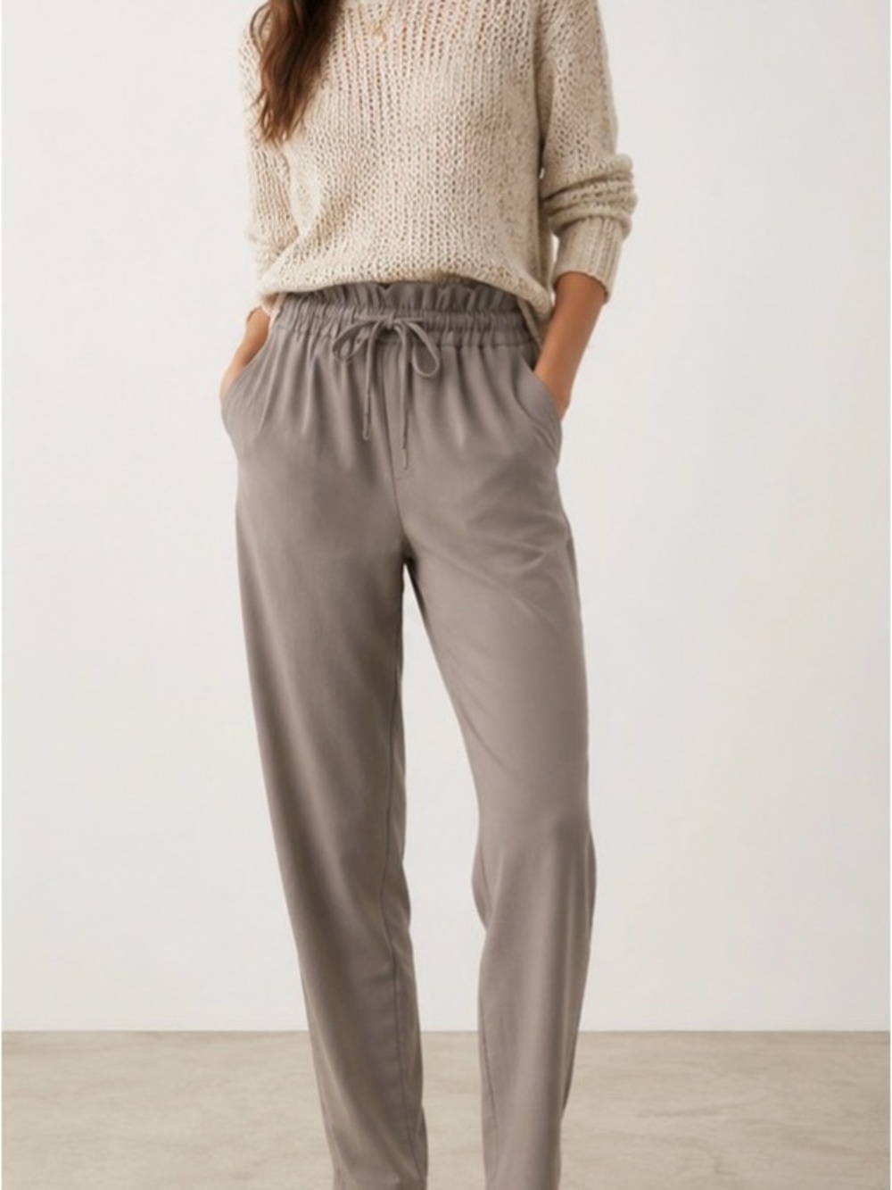 Joie Taupe Drawstring Relaxed Joggers